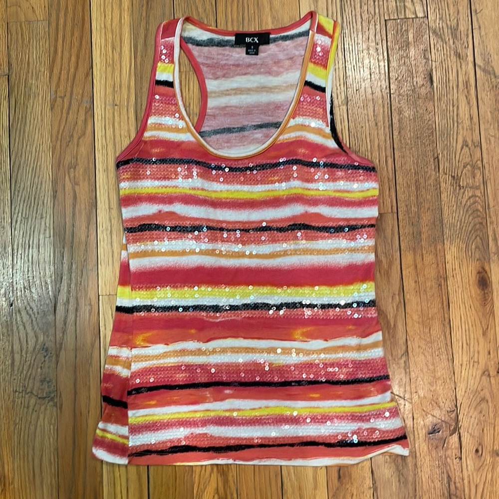 BCX Top w/clear sequined bands - Small